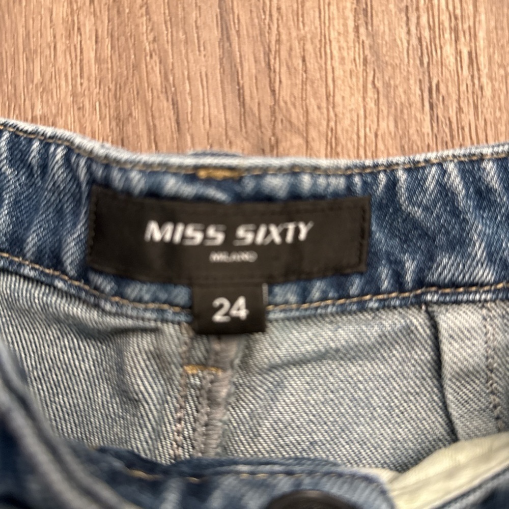 Miss Sixty Denim cut out Frayed Hem Womens Shorts size 24 - Picture 3 of 8